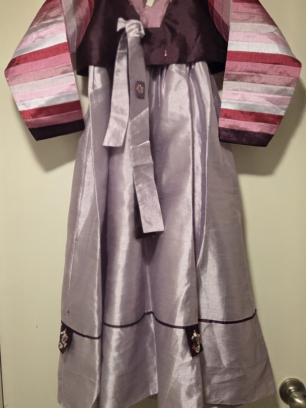 Authentic Traditional Hanbok Lavender and Pink Dress